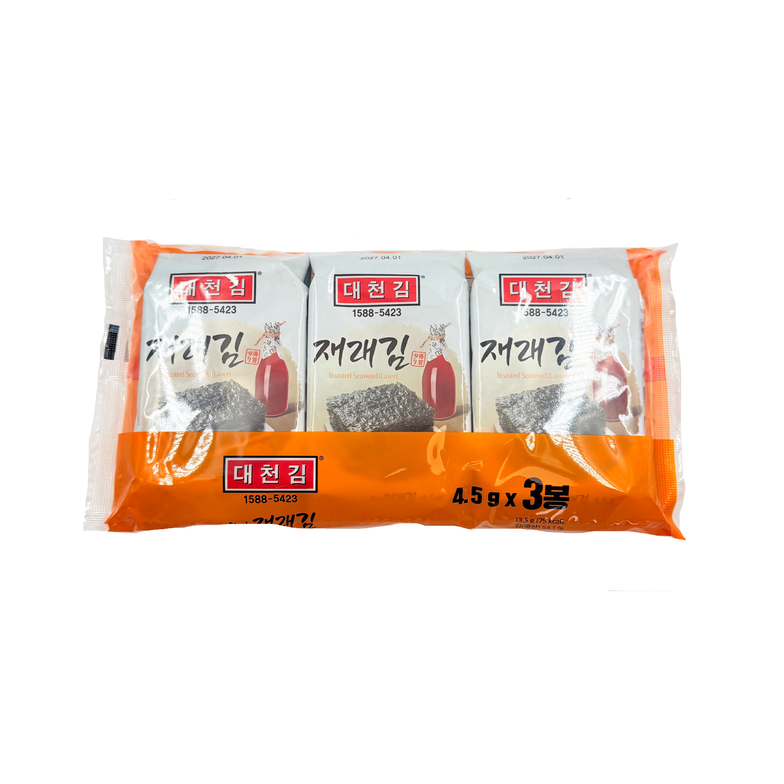 SEAWEED JAERAE SNACK (4.5G*3봉)*24 대천김 재래 도시락 김